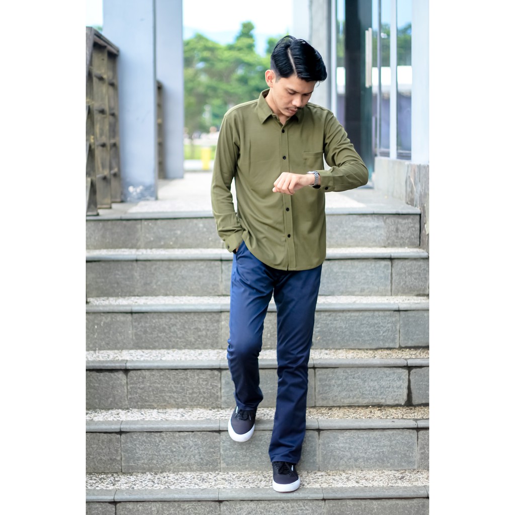 KEMEJA LENGAN PANJANG PRIA PIQUE ORIGINAL