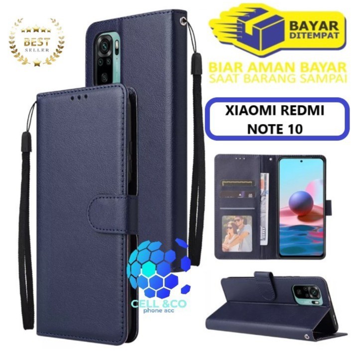 Flip cover XIAOMI REDMI NOTE 10 Flip case buka tutup kesing hp casing flip case leather wallet