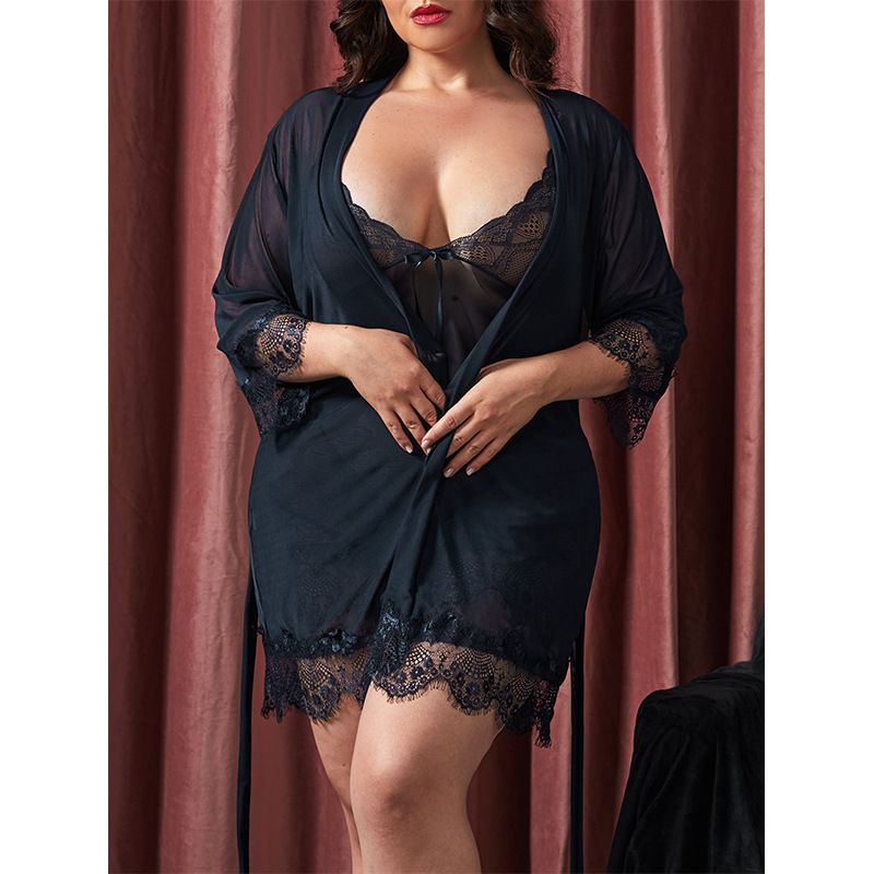 7149 7624 kimono big size / lingerie kimono jumbo / lingerie sexy set