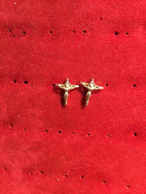 Anting duduk paku cucuk stud anak dan dewasa emas asli kadar 700 70% 22 1.1 - 1.3 satu g gr gram love kupu salib