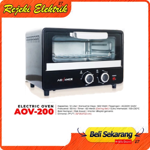 ADVANCE Electric Oven (Oven Listrik ) AOV-200 Kapasitas 12L