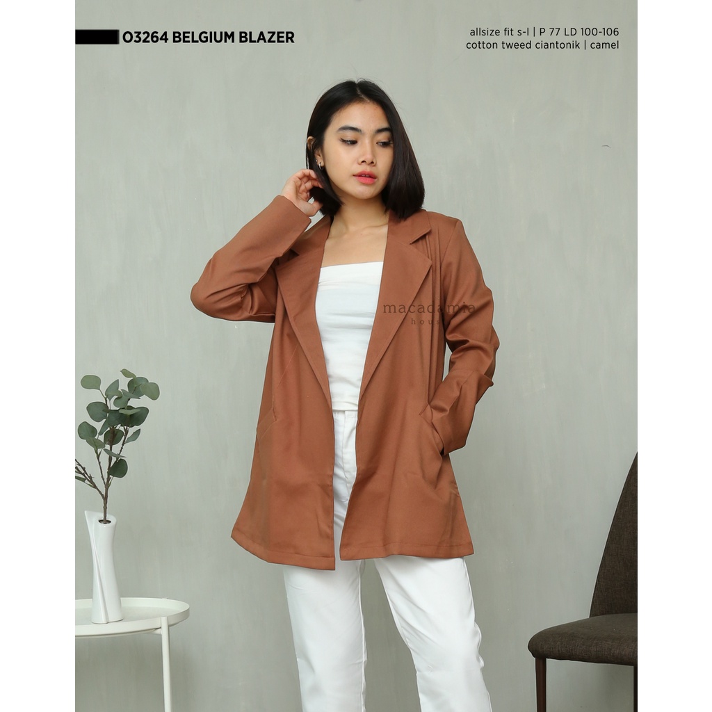 Macadamia House - O3264 Belgium Blazer - FASHION WANITA - OUTER BLAZER - CASUAL SANTAI HIJAB