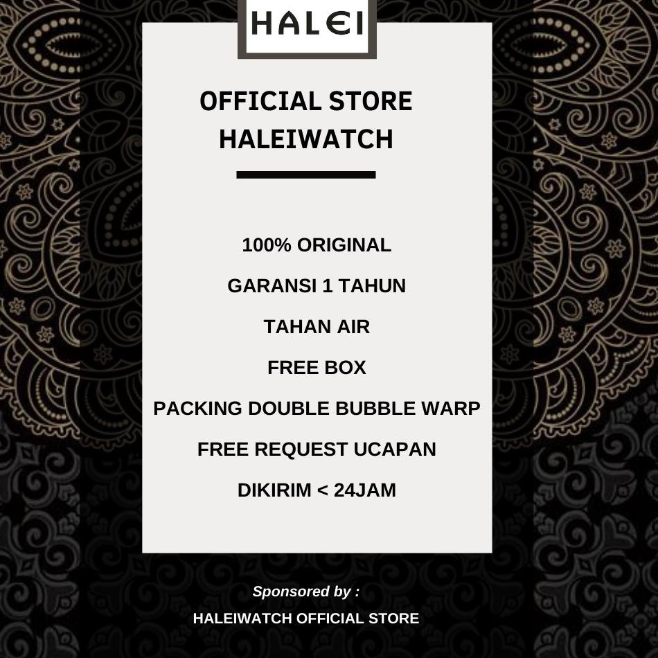 [ES1267]❊ Halei Jam Tangan Wanita Haleiwatch Original Tali Kulit 436 L Ukuran Kecil Tahan Air Bergar