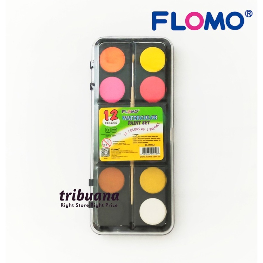 

Flomo Water Color Paint Cake Set 12 warna