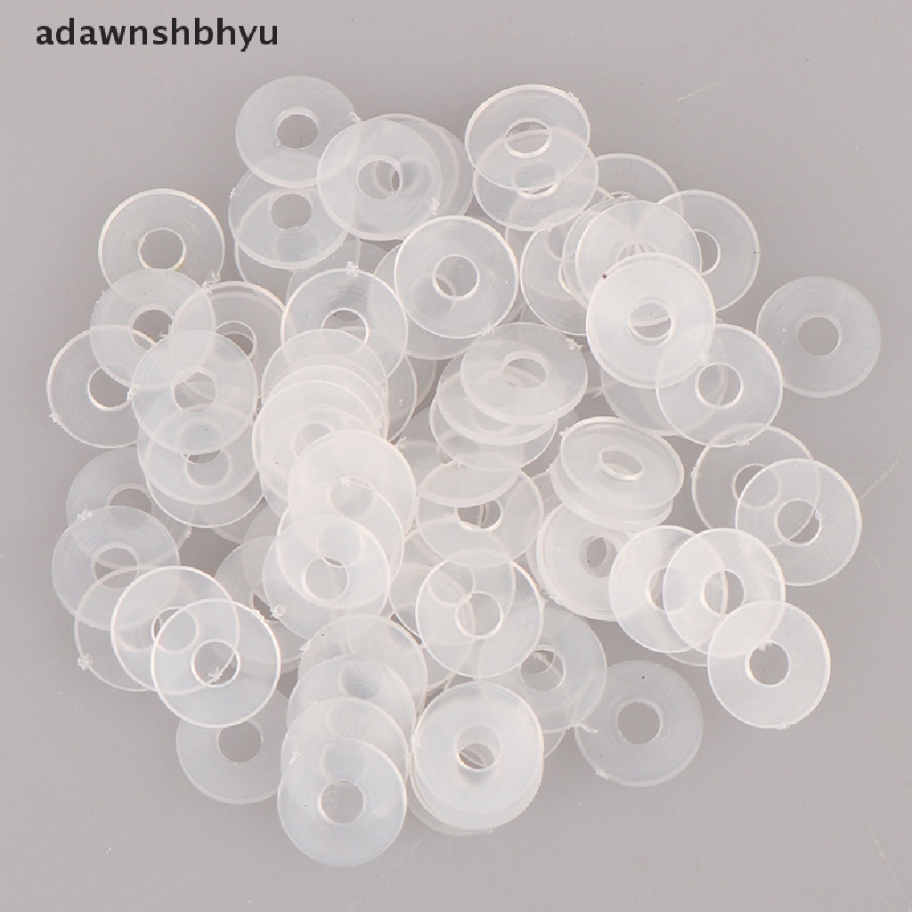 Adawnshbhyu 100pcs M3 M4 M5 M6 PVC Isolasi Polos Gasket Pad Ring Spacer Flat Washer