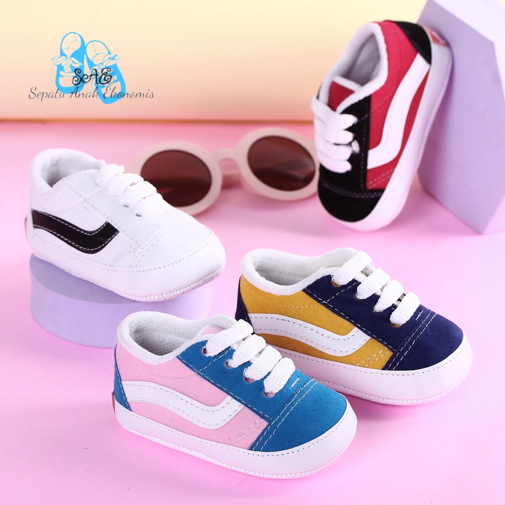 Sepatu Bayi Prewalker Vanss Combi Umur 2-15 Bulan, Sepatu Bayi Belajar Jalan Cewek-Cowok 2-15 Bulan