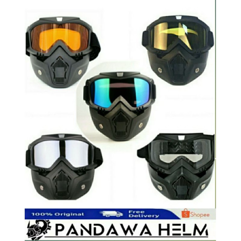 kaca helm Goggle mask