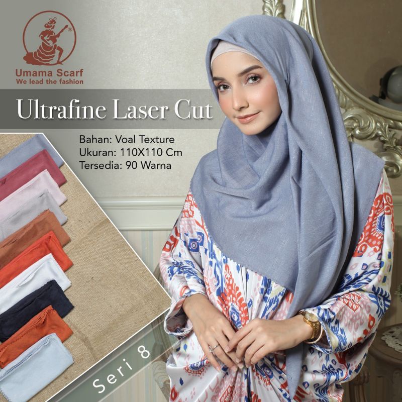 BISA PILIH WARNA~Original Umama scarf/Segiempat polos/voila Ultrafine Laser cut