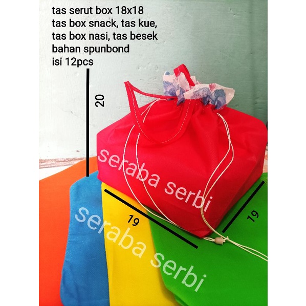 Tas serut box nasi/snack 18x18
