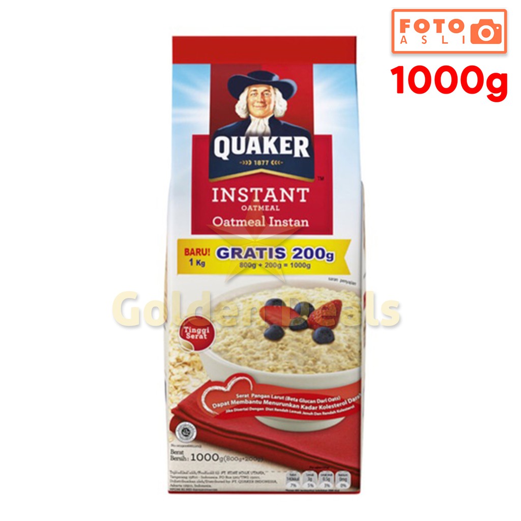 

PROMO GD3 TANGGAL 23 - 28 DESEMBER Quaker Instant Oatmeal / Oatmeal Instan 1200 gr (1000g + 200g)