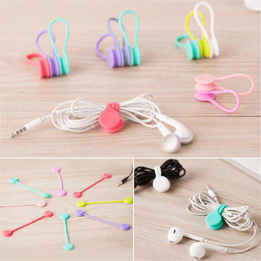 3pcs Multifunction Magnet Earphone Cord Winder Cute Cable Holder Organizer Clips