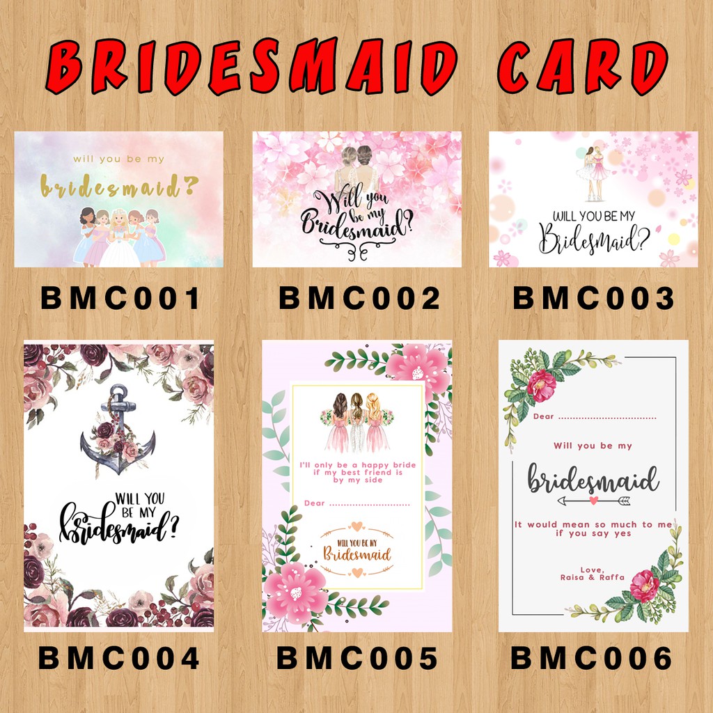 

BRIDESMAID / WEDDING CARD