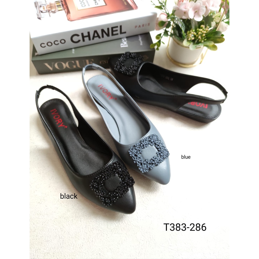 IVORY Sepatu Wanita Flat Tali Belakang T383-286