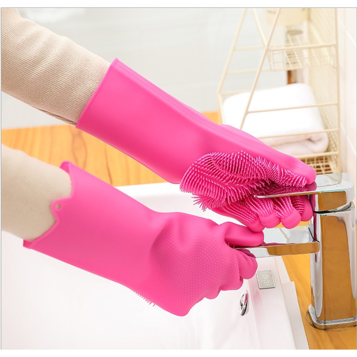 Sarung Tangan Silikon Gloves Mencuci Cuci Piring Mobil Toilet Dapur