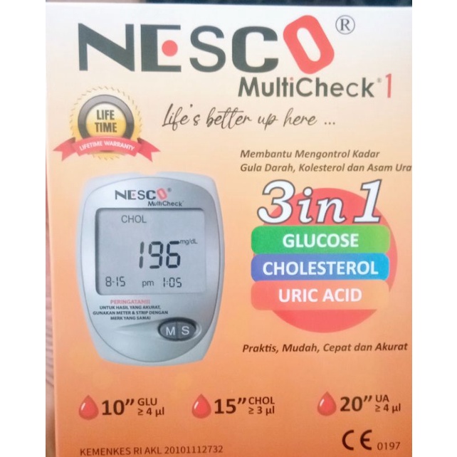 Alat Test Gula Darah Kolesterol Asam Urat Nesco
