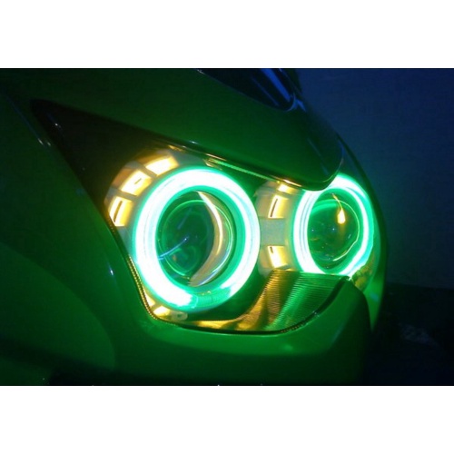 Unik Lampu PRojie projektor ninja 250r with headlamp  lampu hid utama angel eyes demon eyes devil ey