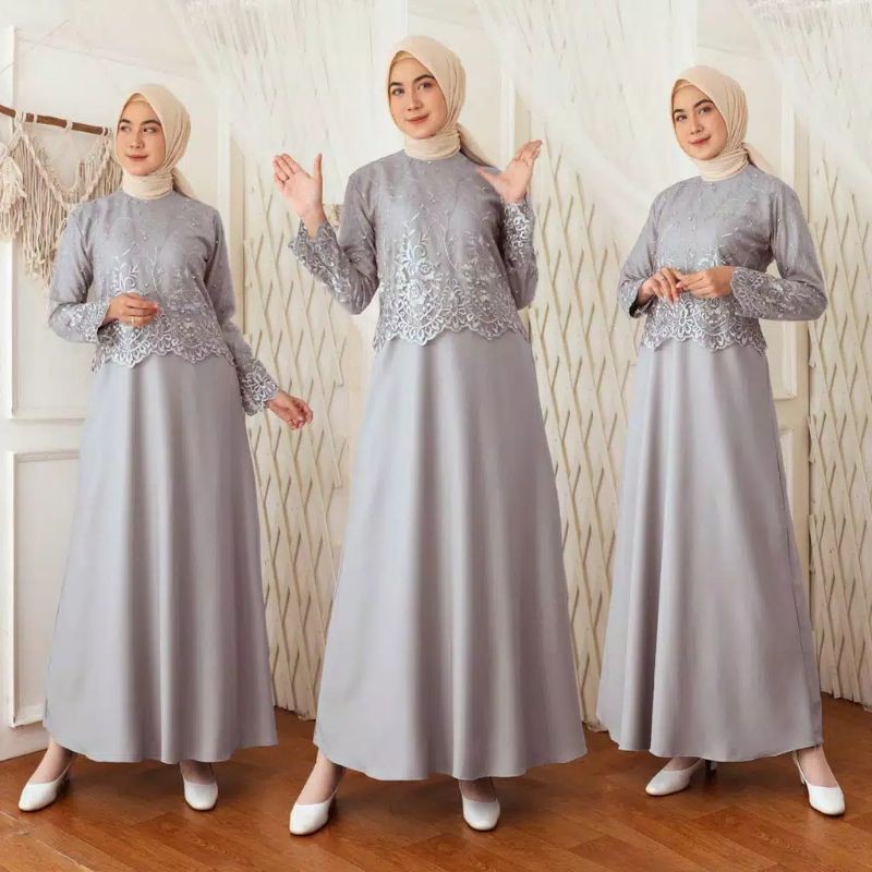 DRESS GAMIS BRUKAT GAMIS PERNIKAHAN GAMIS PESTA GAMIS BROKAT Dress Muslim Busana Muslim MASAYU QF