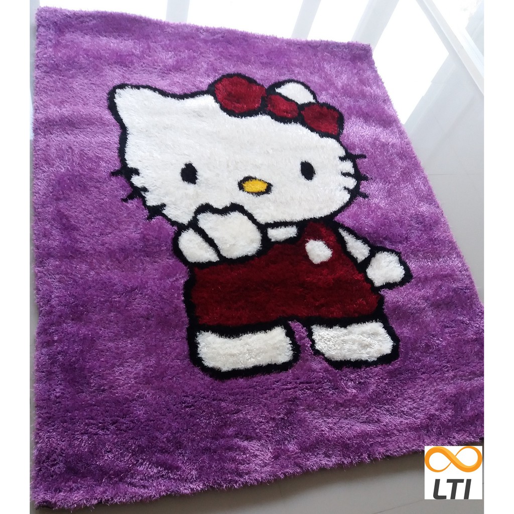 Karpet Bulu Karakter Hello Kitty 150x200 Ungu Murah Ungu Shopee Indonesia