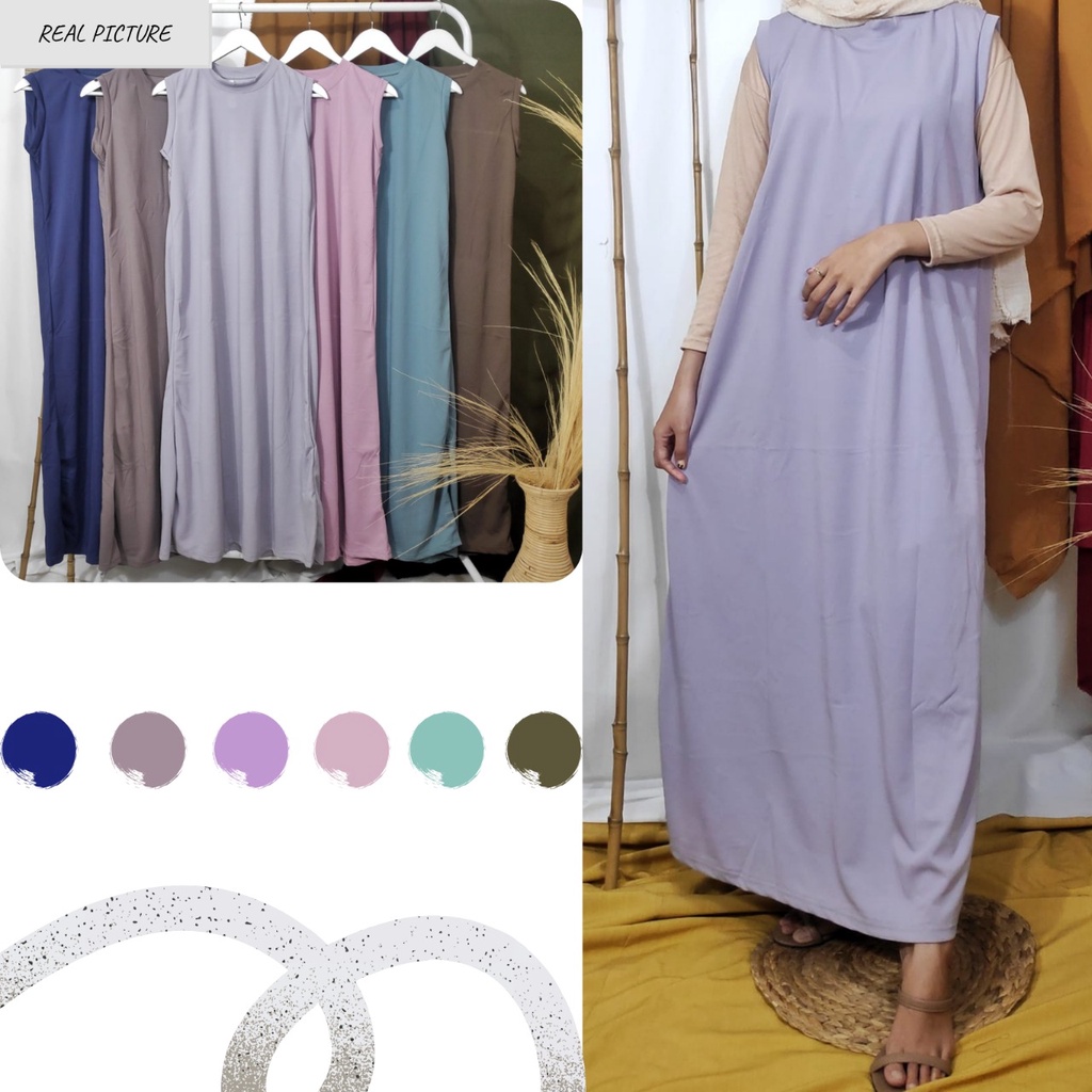 Dailythings Inner Gamis Basic Flare Agatha LD 100 Panjang 130cm Fit L-XXL