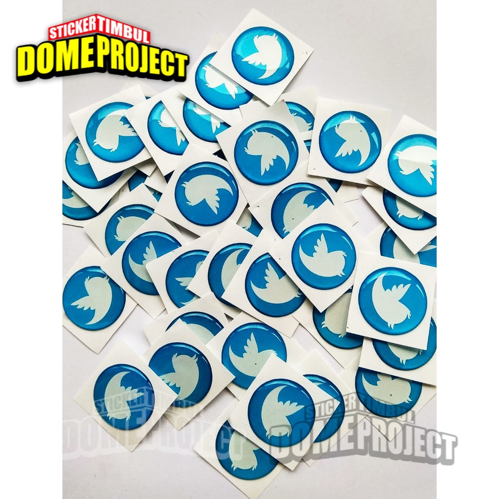 STIKER TIMBUL EMBLEM LAPTOP PC KOMPUTER 3D LOGO TWITTER STICKER AKSESORIS AESTHETIC KEREN