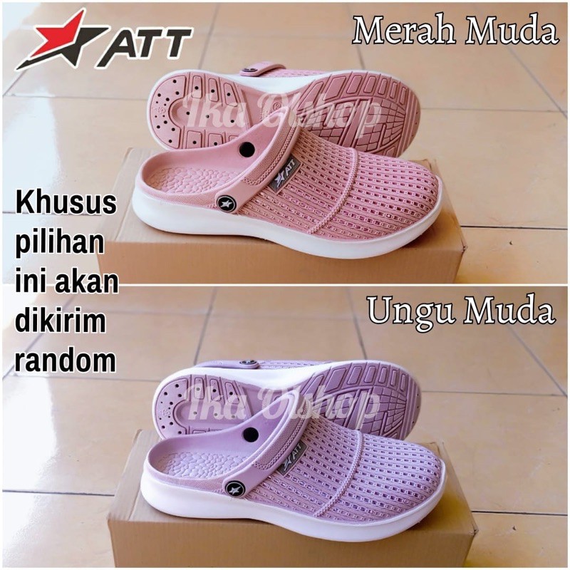 Sepatu Karet Anti Air ATT MSL dan MSW 562-Ungu Muda/Merah Muda