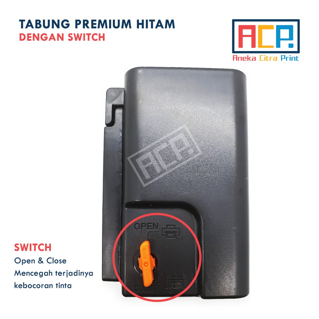 Tabung Infus Hitam Premium Dengan Switch 4 Warna 100 ML Import Epson Canon HP