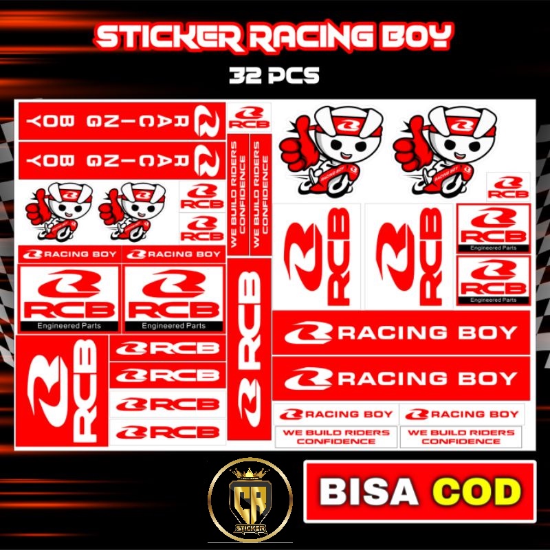 Stiker Pack Murah Racing Boy pack isi 32 Stiker Sponsor Stiker Helm Stiker Motor Sticker Motor