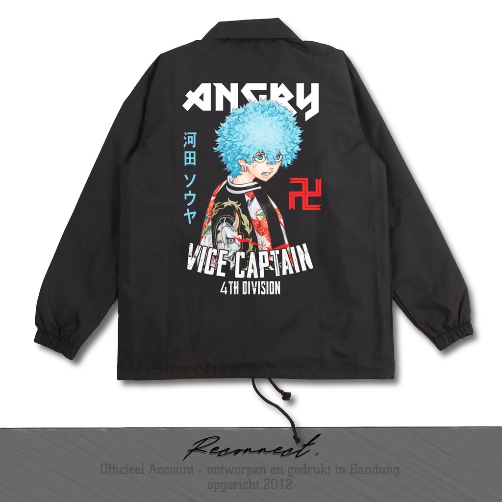 Reconnect Coach Jacket Tokyo Revengers Souya Kawata Smiley Angry - Unisex