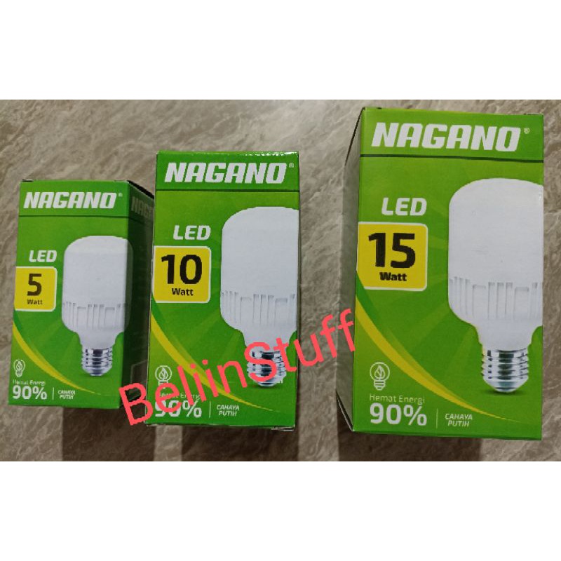 Bola Lampu LED Nagano, Lampu Kapsu LED Hemat Energi 5 Watt, 10 Watt, 15 Watt *Cahaya Putih*