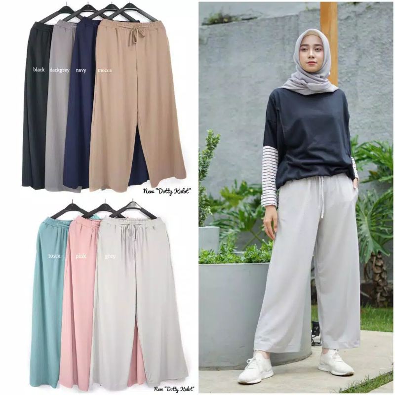 Celana Kulot  Daily Celia Premium Lemon Skin Kulot Murah Jumbo Fashion Bawahan Muslim Hijab Terbaru