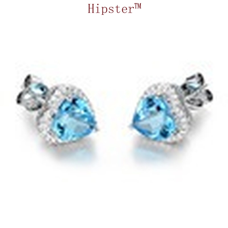 Fashion Special-Interest Retro Temperament Heart-Shaped Purple Crystal Stud Earrings