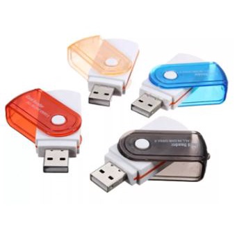 (ZB CARD READER)- USB CARD READER 4IN1 - CARD READER MULTI ALL IN 1 SLOT - PORT HUB KARTU MEMORY