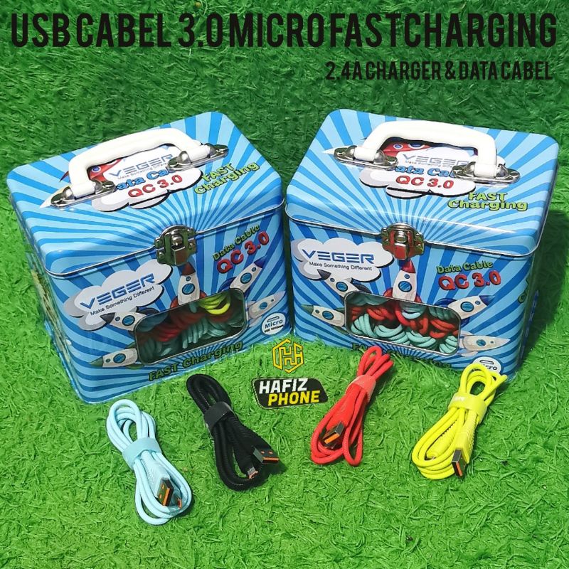 KABEL USB DATA/CHARGER VEGER V110 MICRO USB 2.4a fast charging