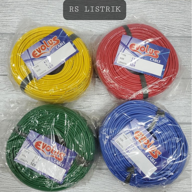 Kabel NYAF 0,8mm 50 Meter Kabel Tunggal Serabut