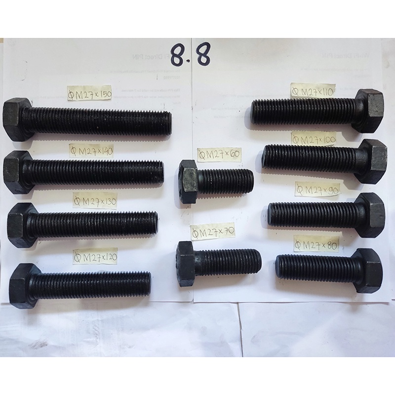 8.8 BAUT BAJA HITAM 8.8 | I Ring Pir M27 I Ring Baut M27 I Mur Baja M27 M27x60 M27x70 M27x80 M27x90 