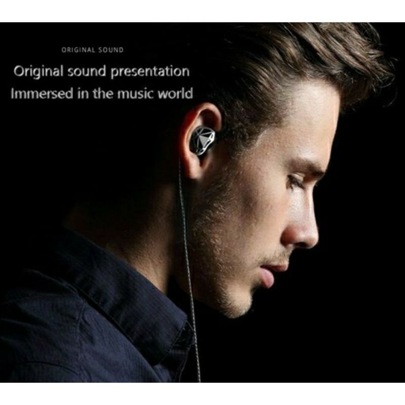 Headset Gaming Musik Stereo Bass Surround Hollow Dengan Mic QKZ KZ Earphone Gaming