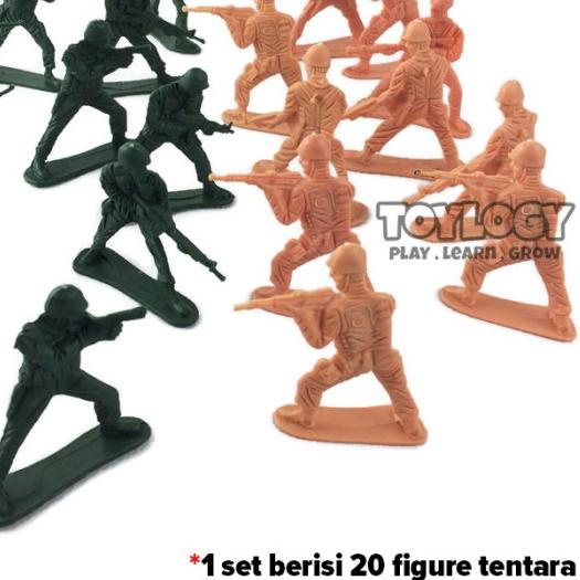 ♦ Mainan Anak Jadul Figure Tentara Perang Toy Soldiers Set Army Plastik ❊