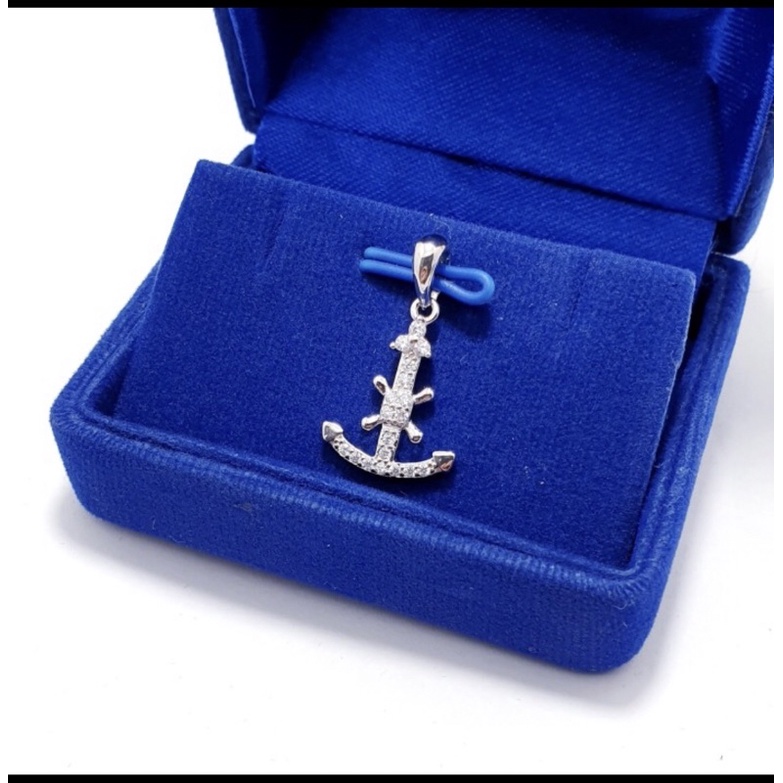 Liontin jangkar perak 925 liontin pria liontin wanita liontin perak 925 lapis emas putih