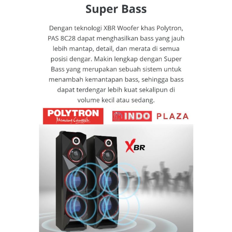 SPEAKER AKTIF BLUETOOTH POLYTRON PAS-8C28 (KHUSUS MEDAN)