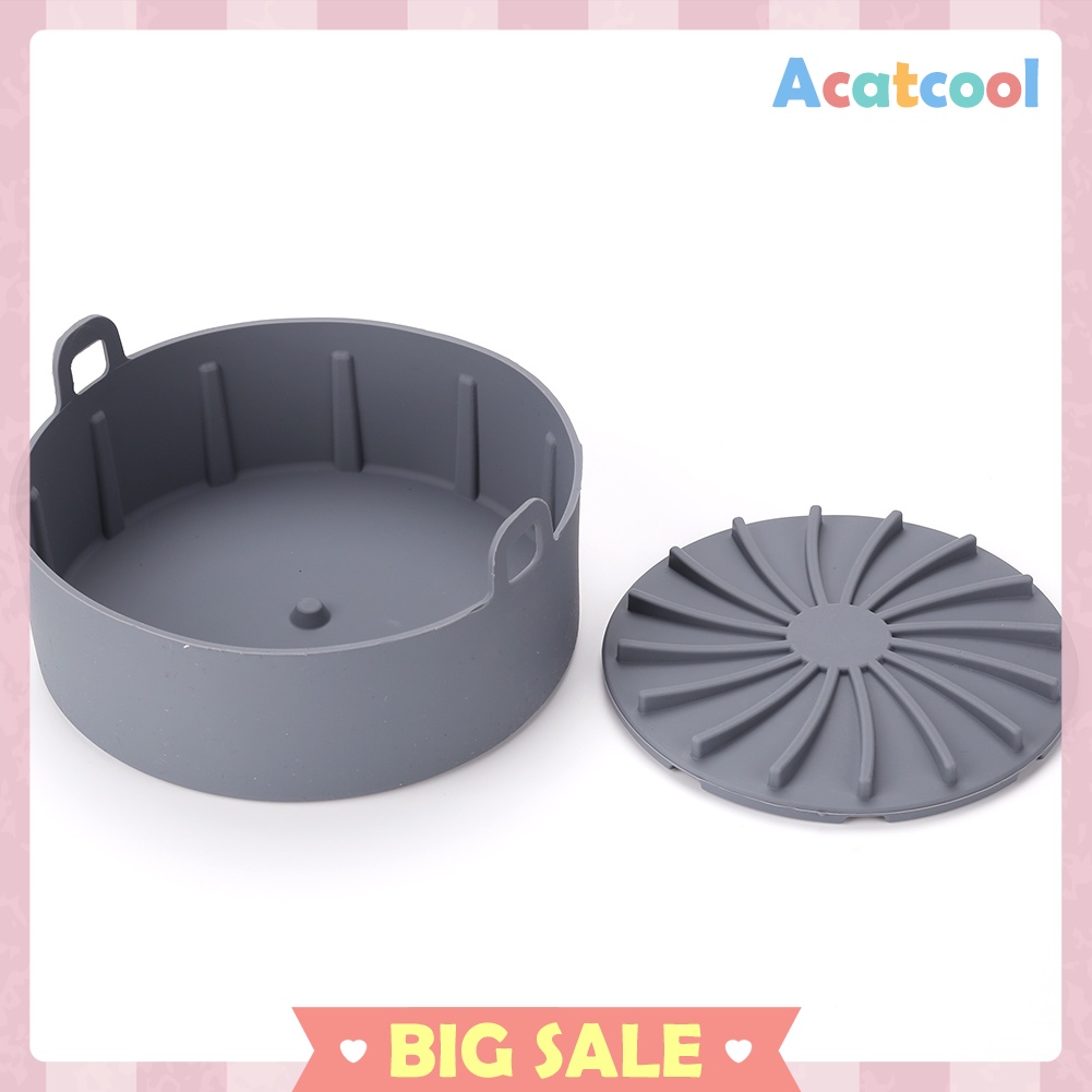 Thick Silicone Grill Pan Air Fryer Basket Dessert Baking Cooking Tray Tools