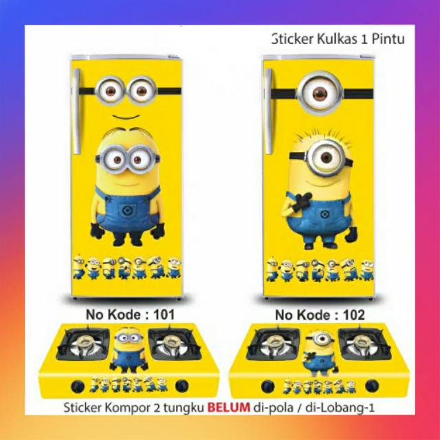 

Stiker kulkas / stiker kompor motif minion no 101-102