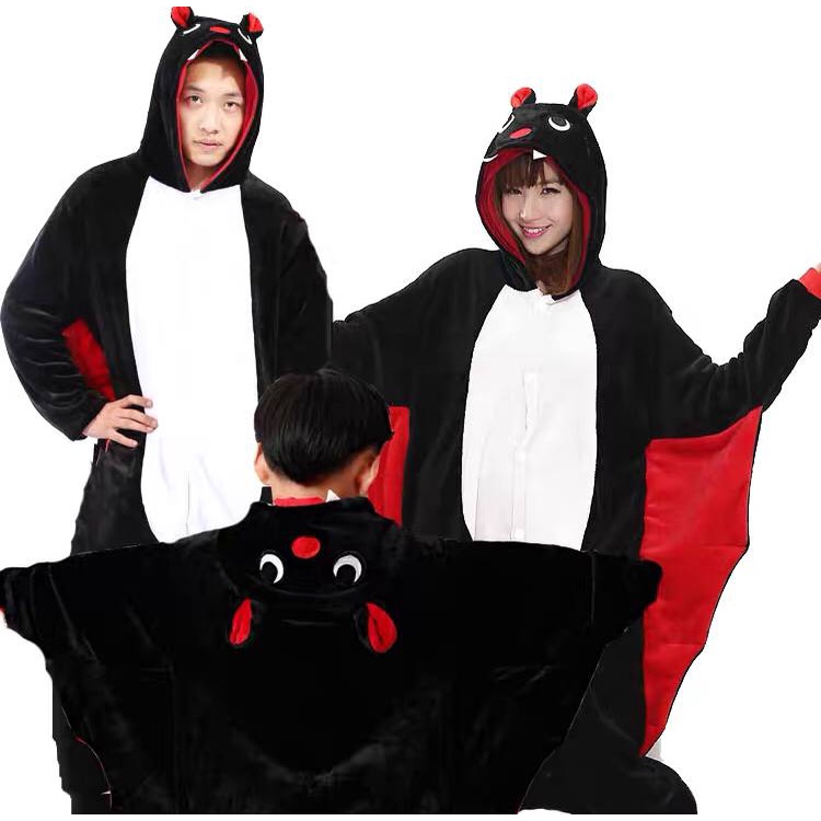 BAJU ONESIE KOSTUM KELELAWAR BAT HITAM PIYAMA KIGURUMI PESTA COSPLAY