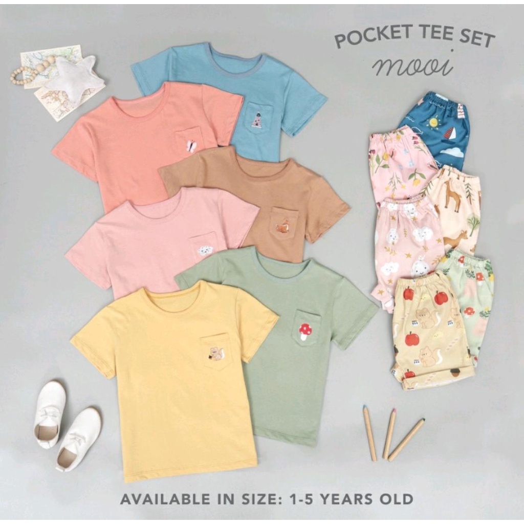 MOOI POCKET TEE SET / SETELAN ANAK