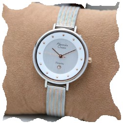 ALEXANDRE CHRISTIE AC 2485 ORIGINAL Silver Combi Jam Tangan Wanita