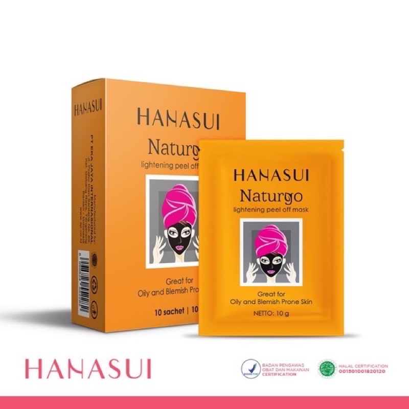 HANASUI NATURGO BPOM LIGHTENING PEEL OFF / FACE MASK MASKER HITAM KOMEDO / ANTI AGING HANASUI