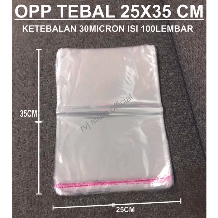 Ginger- PLASTIK OPP TEBAL / PLASTIK OPP SEAL 25X35 ISI 100 - 25x35 tebal