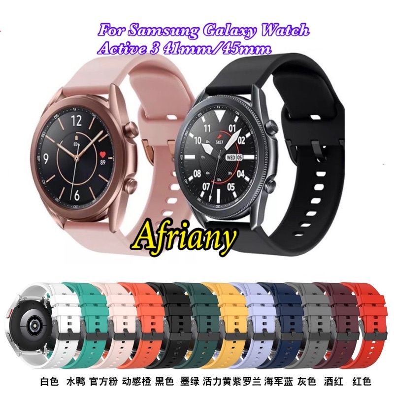 Strap Samsung Galaxy Watch Active 3 41mm 45mm Rubber Tali Jam Tangan