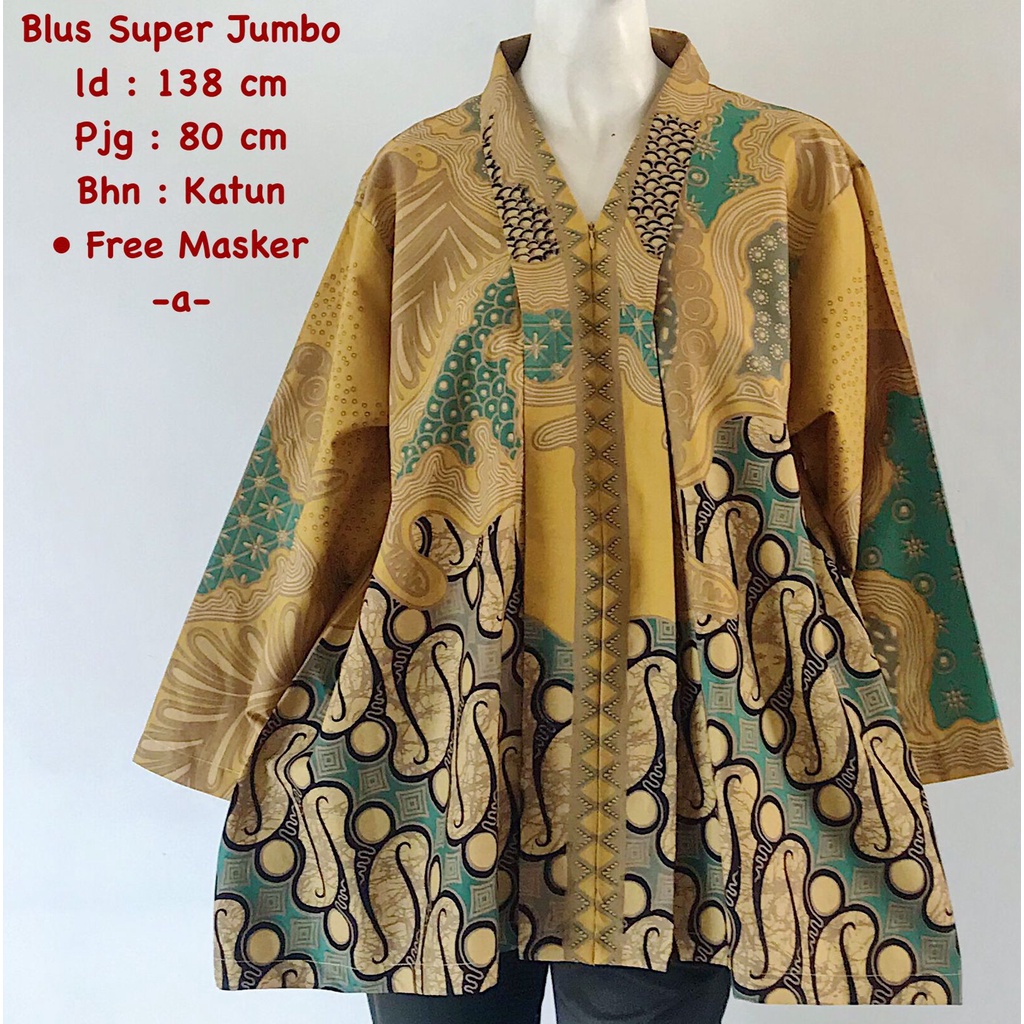 Blus super jumbo batik solo ld 》135cm big size