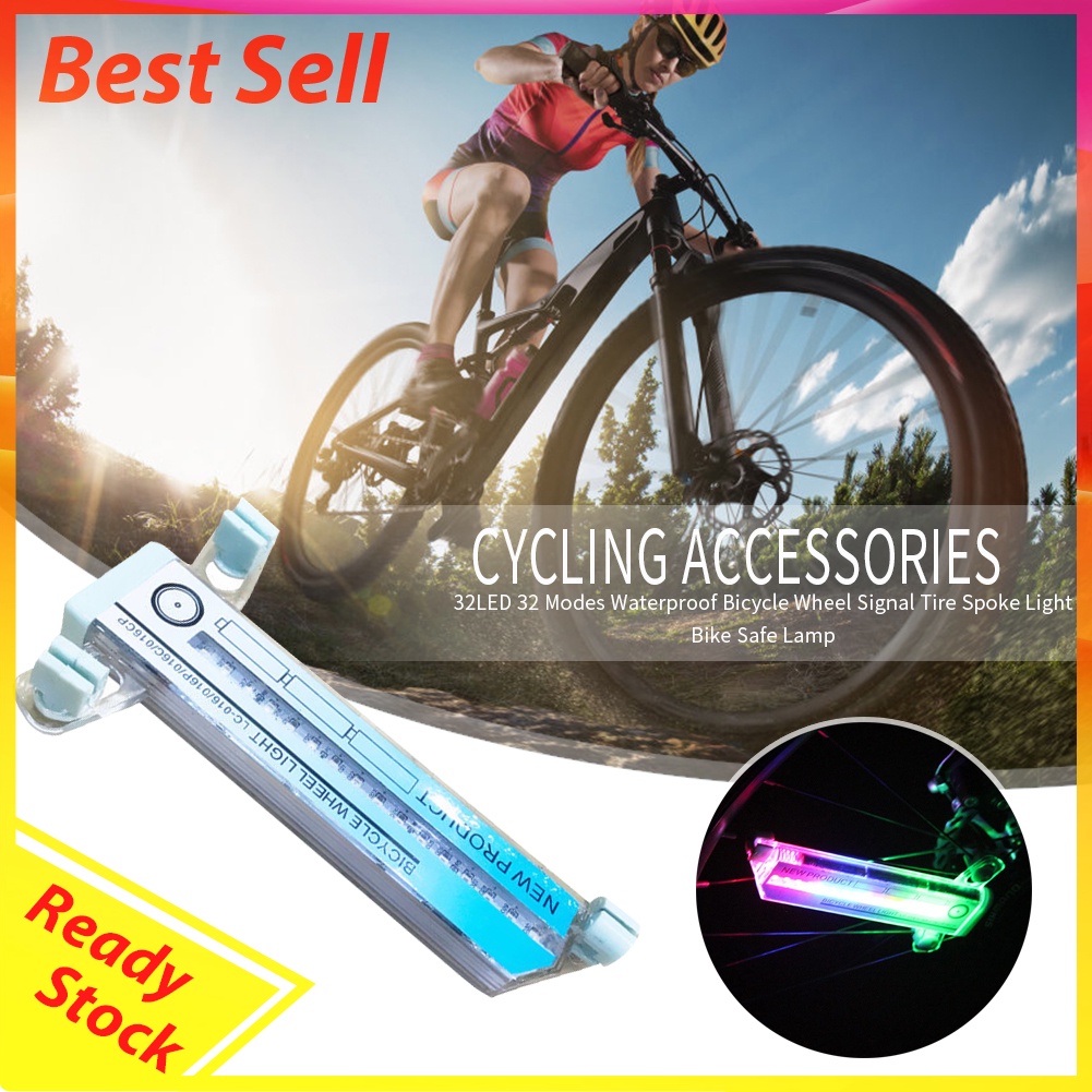 2pcs 32LED Mountain Road Bike Spoke Light Double-Sided Color Warning Lamp