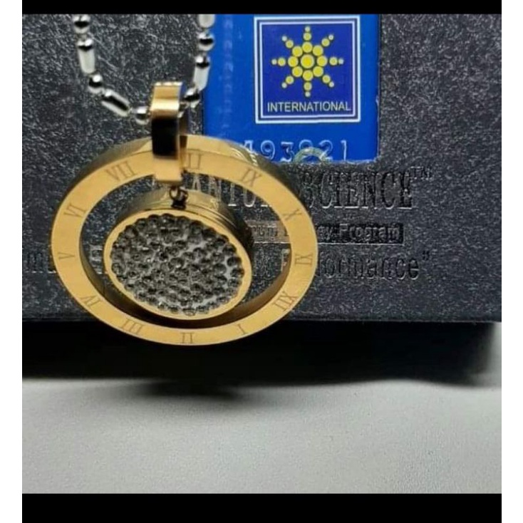 Kalung Quantum Pendant Full Diamond Gold Ring